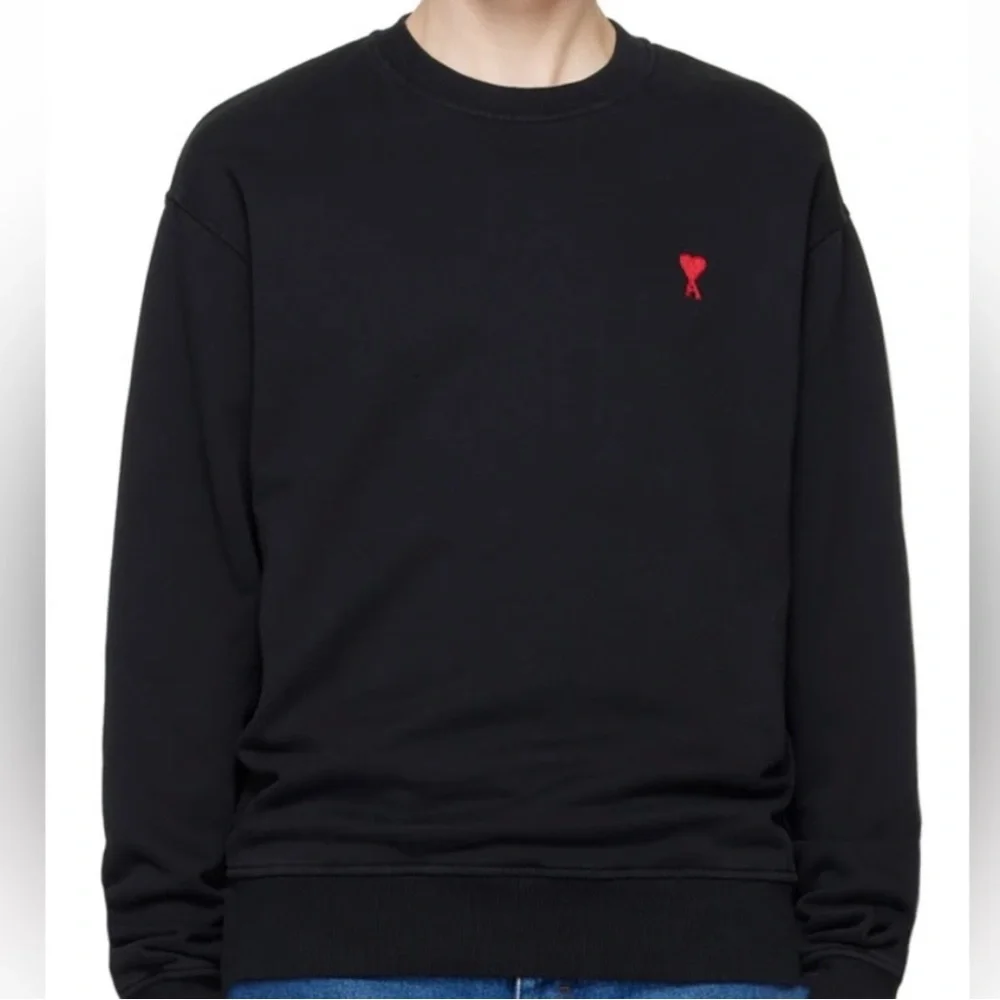 ♥️ami alexandre mattitussi black crew neck sweater - Picture 1 of 5